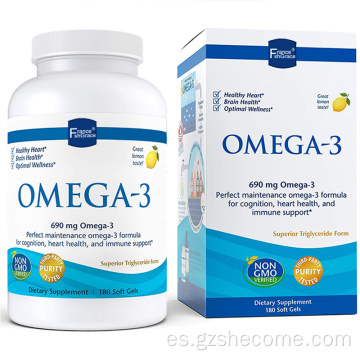 cápsulas Omega Mejora el riesgo de alergia Aceite de pescado Softgels